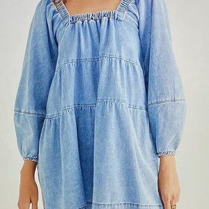 Free People Jean Babydoll Dress in Dark Indigo Women's Sizes XS and Small S $128 Free People Jean Babydoll Dress in Dark Indigo Women's Sizes XS and Small S $128